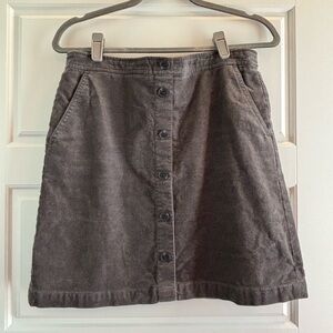 J. Crew Dark Gray A-Line Skirt with Buttons
